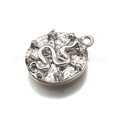 Латунные микропаве прозрачные подвески с фианитом&nbsp;LS-KK-G530-02P