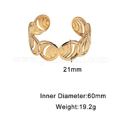 Brazaletes de acero inoxidable 304 con anillo hueco y diseño abierto para mujer.&nbsp;WG17EC0-01
