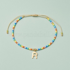 26 pz 26 stile 201 in acciaio inossidabile lettera iniziale a~z braccialetti con ciondolo set&nbsp;BJEW-MZ00108