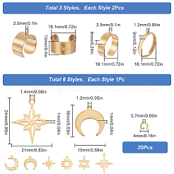 Набор для самостоятельного изготовления кольца-манжеты из нержавеющей стали со звездой&nbsp;DIY-SC0026-13G
