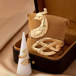 Наборы браслетов-манжет и колец-манжет из сплава павлина&nbsp;FS-WG082E5-01