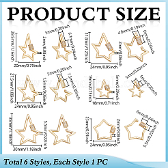 6 шт. 6 стиля латунные микропаве прозрачные кубические цирконии винтовые карабины замки-подвески&nbsp;ZIRC-UN0001-16