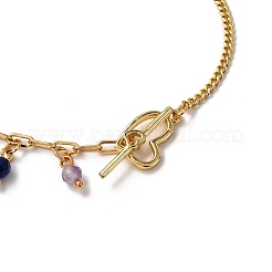 Браслеты-цепочки с подвесками из латуни и кубического циркония&nbsp;BJEW-JB12364-02