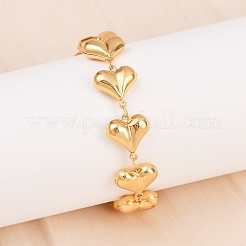 Браслеты-цепочки в форме сердца из нержавеющей стали 304 для подарка на День святого Валентина&nbsp;BJEW-D359-17B-G