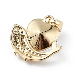 Colgantes de circonio cúbico micro pavé de latón chapado en oro real de 18k&nbsp;KK-C015-28G-16