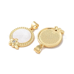 Pendenti in zirconi cubici trasparenti in micro pavè di ottone&nbsp;KK-B083-16G-01