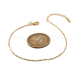 Pulseras de cadena de eslabones de latón para mujer&nbsp;BJEW-G735-06G