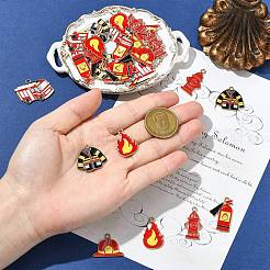 30 шт. 6 стиля подвески из сплава и эмали на тему пожаротушения&nbsp;ENAM-CJ0007-23