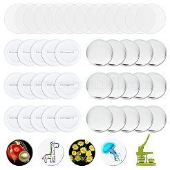 Parti piatte rotonde vuote per badge e bottoni&nbsp;DIY-WH0430-387A