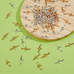 100 шт. 2-х цветные полые подвески из сплава в тибетском стиле&nbsp;FIND-FH0009-01