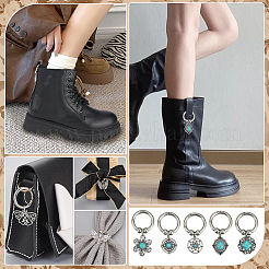 10 pièce 5 styles de breloques de chaussures turquoise synthétiques&nbsp;HJEW-PH02345
