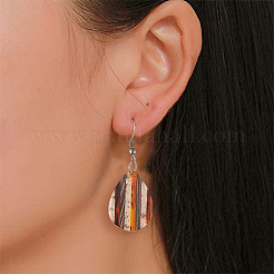 8шт 4 стиля подвески из прозрачной смолы и орехового дерева в полоску&nbsp;RESI-CJ0001-218