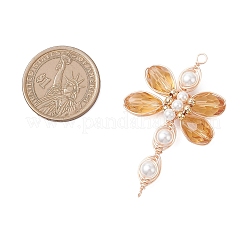 Breloques connecteurs en perles de verre libellule&nbsp;PALLOY-TA00315-04