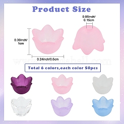 300шт 6 стиля прозрачные акриловые бусины&nbsp;TACR-YW0002-52