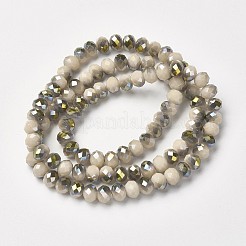 Undurchlässige Glasperlenstränge galvanisieren&nbsp;LS-EGLA-A034-P4mm-S17