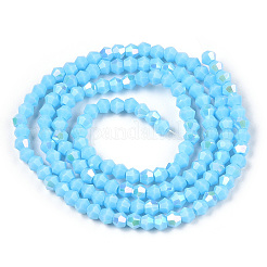 Brins de perles de verre galvanisées de couleur unie opaque&nbsp;EGLA-A039-P2mm-L12