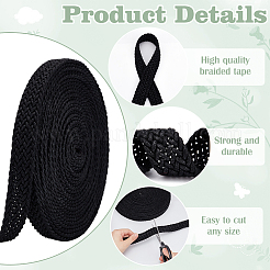 10 ярд плоского вощеного хлопкового плетеного шнура для изготовления ремней для сумок&nbsp;AJEW-WH0662-01B