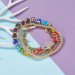 Ensembles de bracelets extensibles chakra et bracelets chaîne&nbsp;BJEW-JB06193
