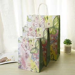 Sacchetti regalo in carta fantasia farfalla con manici&nbsp;DIY-I030-03A-02