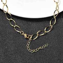 Ожерелья-цепочки из нержавеющей стали 304 с каплевидными звеньями для женщин и мужчин&nbsp;NJEW-A058-02G