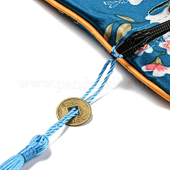 Sacchetti con cerniera per riporre gioielli in tessuto floreale in stile cinese&nbsp;AJEW-D063-01E