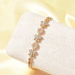 Bracelets en laiton à maillons en zircone cubique à micro pavé&nbsp;KK-R217-44G