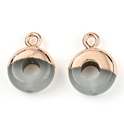 Natürliche grüne Aventurin flache runde/Donut-Charms&nbsp;G-I347-11