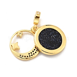 Подвески из синтетического голубого золота и прозрачного кубического циркония&nbsp;KK-E015-26G