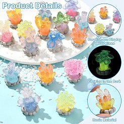 Decoraciones de exhibición con forma de coral de resina luminosa&nbsp;DJEW-CJZ0001-010