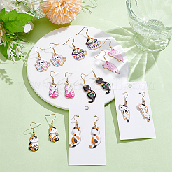 24 пара сережек-подвесок в форме кошки из хирургической нержавеющей стали 316&nbsp;EJEW-WR00005