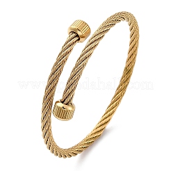 Браслеты-торсионы из нержавеющей стали 304 для женщин&nbsp;BJEW-P310-15G