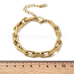 Браслеты-цепочки с прямоугольными кольцами из нержавеющей стали 304 для женщин&nbsp;BJEW-A152-02G