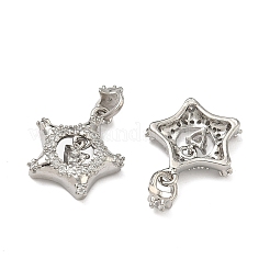 Pendenti in zirconi cubici trasparenti in micro pavè di ottone&nbsp;KK-D228-26P