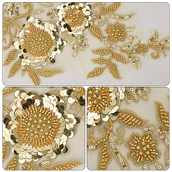 1 пара цветочных кружевных аксессуаров из полиэстера с вышивкой из органзы&nbsp;DIY-CY0002-32A