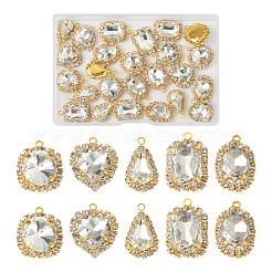 30шт 5 стиля хрустальные стеклянные подвески со стразами&nbsp;RB-TA0001-09