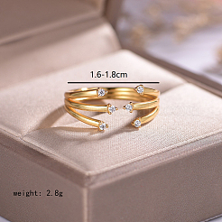 Регулируемое серебряное кольцо с цирконием S925 для женщин JS2665