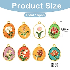 16 шт. 8-цветные эмалевые подвески из сплава&nbsp;FIND-YW0007-84