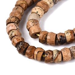 Chapelets de perles en jaspe avec images naturelles&nbsp;G-Q606-46A-14