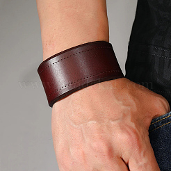 Flache Armbänder aus Rindslederkordel&nbsp;BJEW-CL0001-59