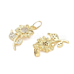 Pendenti in zirconi cubici trasparenti in micro pavè di ottone&nbsp;KK-B139-10G