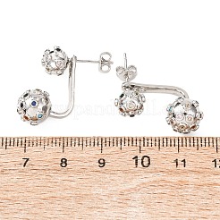 Boucles d'oreilles en laiton avec zircone cubique de micro pave&nbsp;EJEW-D351-13P-01