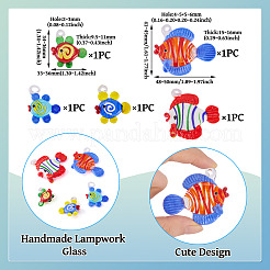 5шт 5 цвета подвески ручной работы лэмпворк&nbsp;LAMP-TA0002-14