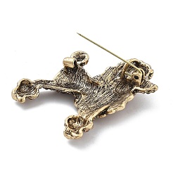 Pudel Legierung Strass Broschen&nbsp;JEWB-Q006-01A