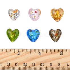 24 шт. 6-х цветные стеклянные бусины ручной работы из серебряной фольги&nbsp;FOIL-FS0001-01