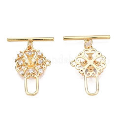 Fermagli a ginocchiera in zircone chiaro micro pavè di ottone&nbsp;KK-N254-142G