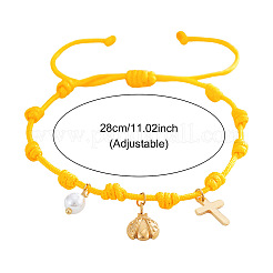 Bracelets à breloques en laiton et perles d'imitation&nbsp;DP7998-8