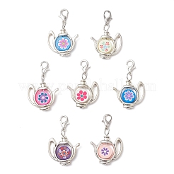 Подвеска для чайника ручной работы из полимерной глины и тибетского серебряного сплава&nbsp;HJEW-JM04024