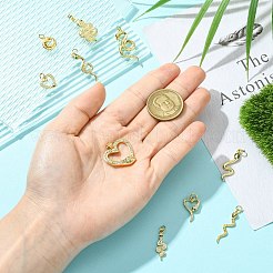 10 шт. 10 стиля латунные подвески с микропаве и кубическим цирконием&nbsp;KK-CJ0003-46