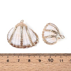 Colgantes de concha marina natural galvanizada&nbsp;SSHEL-T018-16
