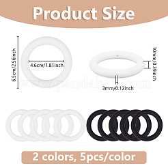 10шт 2-х цветные кольцевые силиконовые бусины&nbsp;SIL-DC0001-79